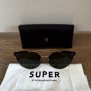 SUPER by RETROSUPERFUTURE Tuttolente Giaguaro Sunglasses with Green Zeiss Lenses